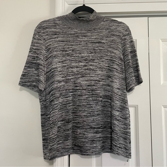 Dana Buchman Woman Silk Top Duster Black Gray 2 pcs Size 1X - Picture 3 of 11
